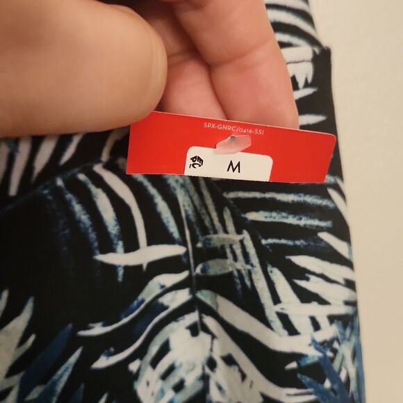 Spanx Women's Go With the Flow Wide-Leg Pants in "Blue Palm" Print Size M - Picture 4 of 11